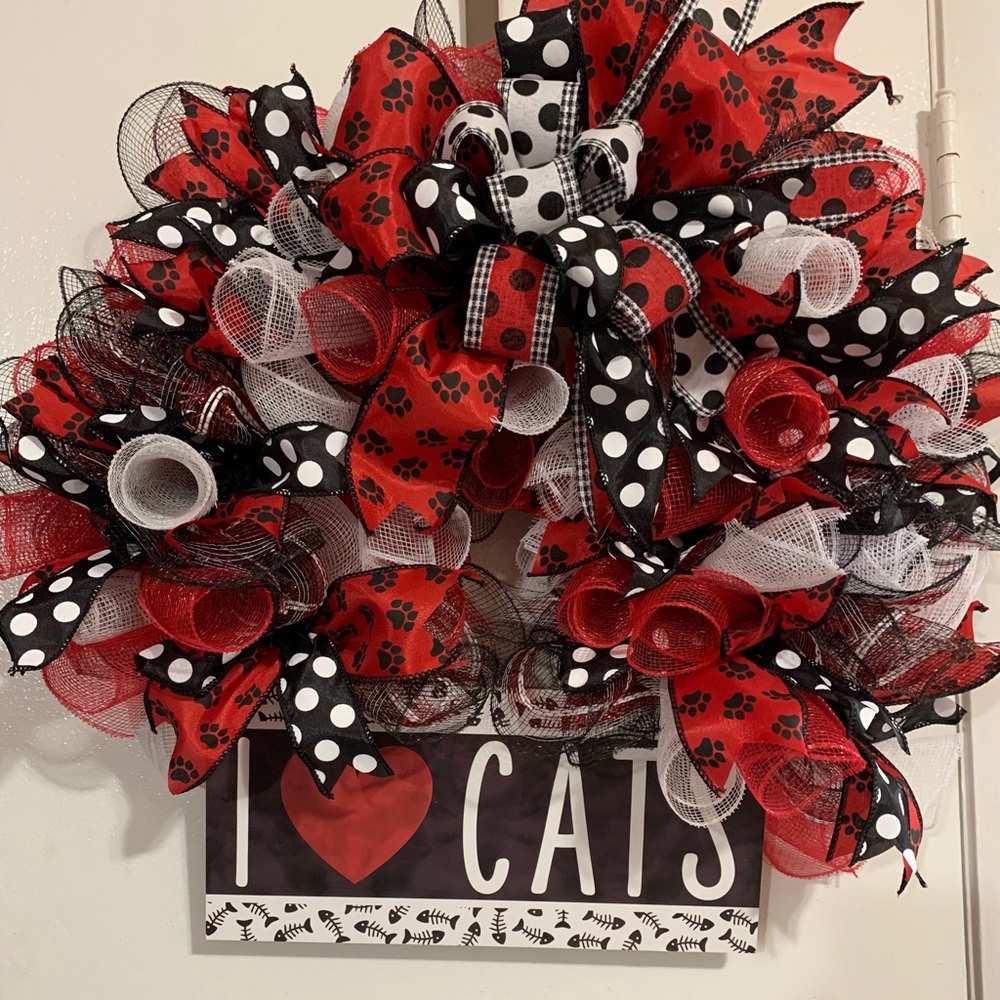 Pet’s lovers Wreath Cat’s lover Wreath handcrafted indoor/outdoor Decor Wreath